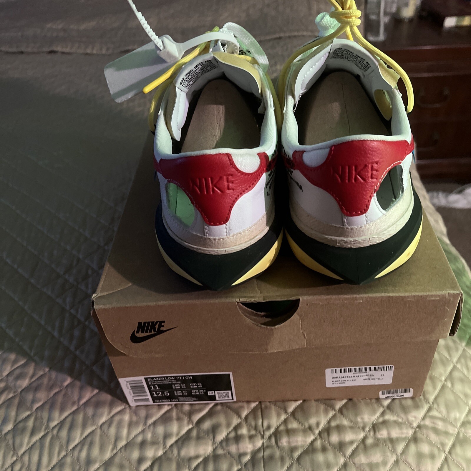 OFF WHITE X NIKE Taglia 11 Nike Off White x Blazer Basso Bianco Università Rosso