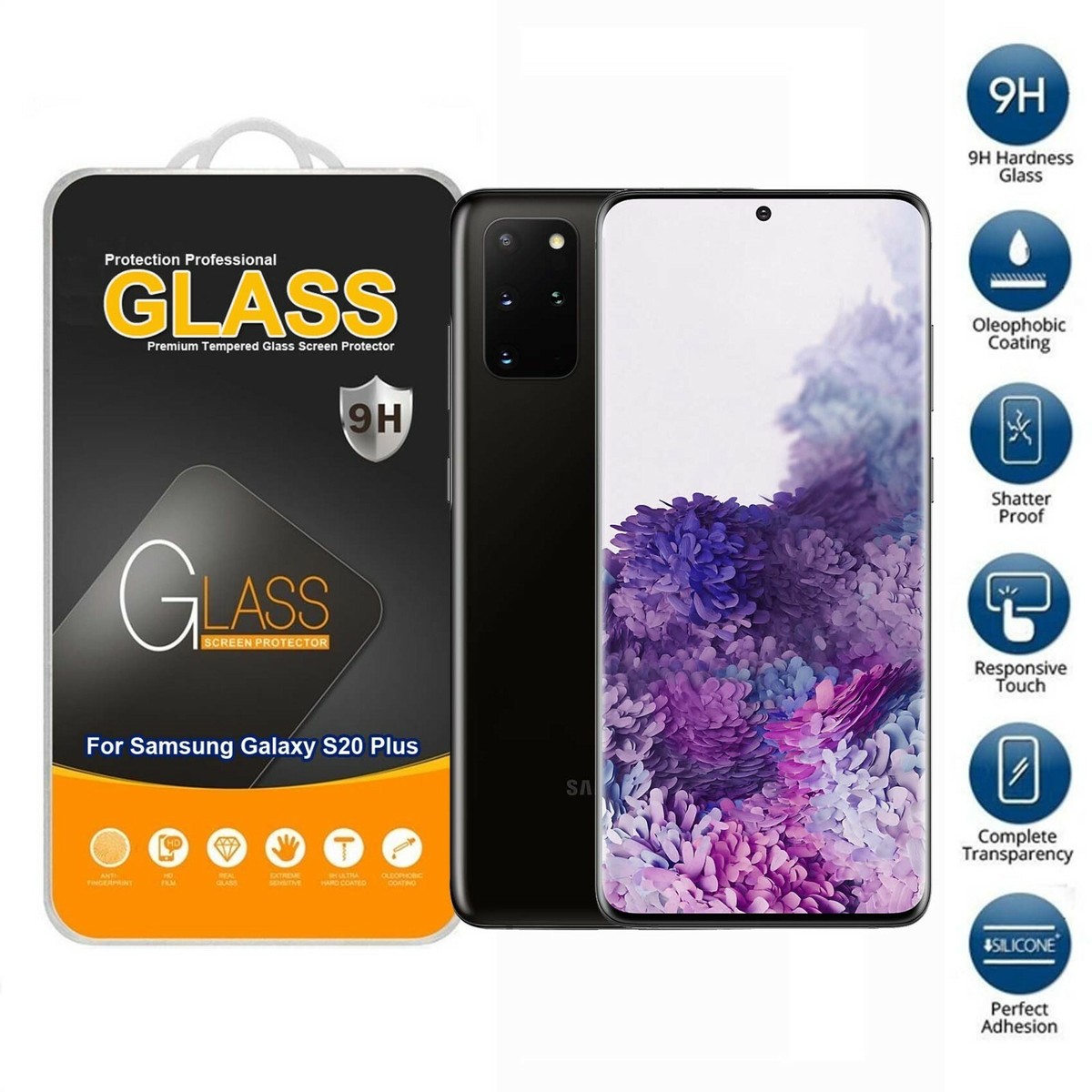 Tempered Glass Screen Protector Galaxy S20 Plus Full Size Tempered