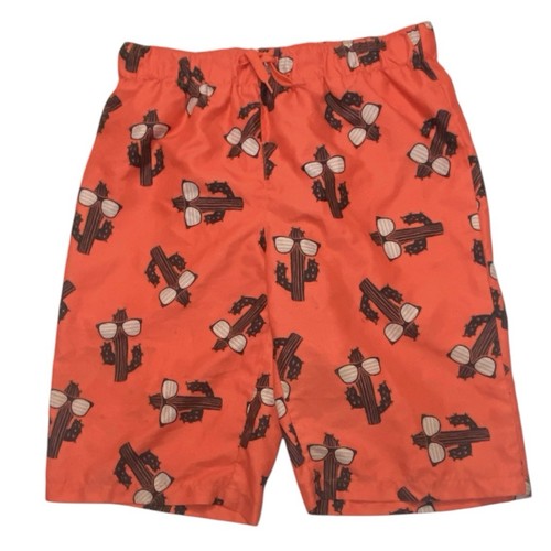 City Streets Youth Orange Black Cactus Sunglasses Swim Trunks Sz XL - Picture 1 of 5