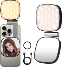 MagSafe Selfie Light w/ Mirror for Video Calls Zoom Meetings Makeup Photography