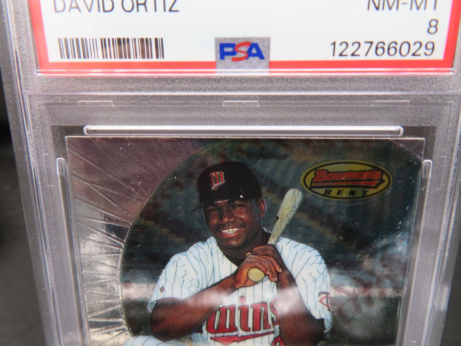1998 Bowman's Best David Ortiz #173 Big Papi Rookie RC Twins PSA 8 view 3