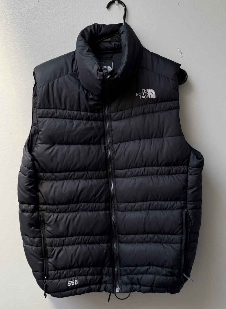 The North Face 550 Down Puffer Vest Men's Medium Black Quilted