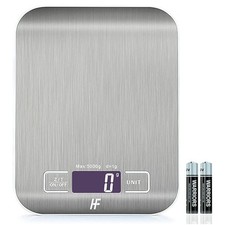 HomeFashion 5kg 1g 11lb Digital Kitchen Scales Food Scale, silver