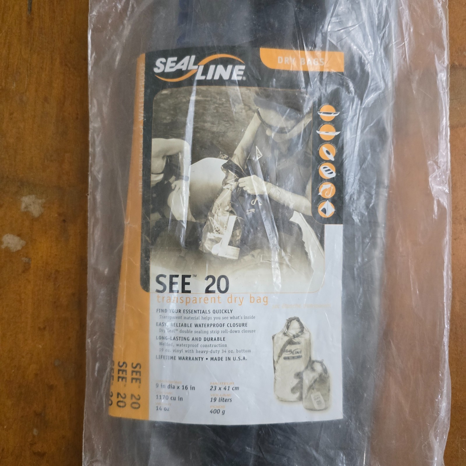 Seal Line transparent dry bag See 20 waterproof camping boat kayak 19L