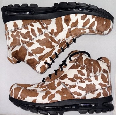 Nike Goadome Air Max ACG Boot Pony Hair Pack Brown Cow Print Men s Size 14