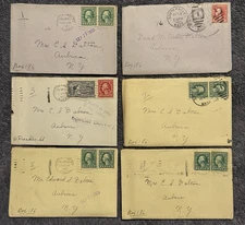 1922 South Hadley MA to Auburn NY 6 Letters w/Covers Special Delivery & 1¢ Pair