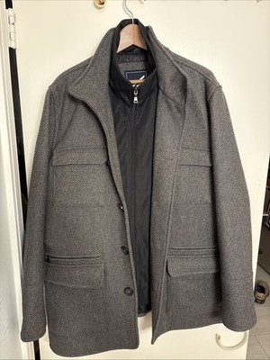 Daniel Hechter Men's Full Zip & Button Down Grey 8 Pocket Wool Jacket Size 2XX
