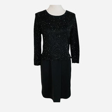 Loft Knit Sweater Dress Black Small