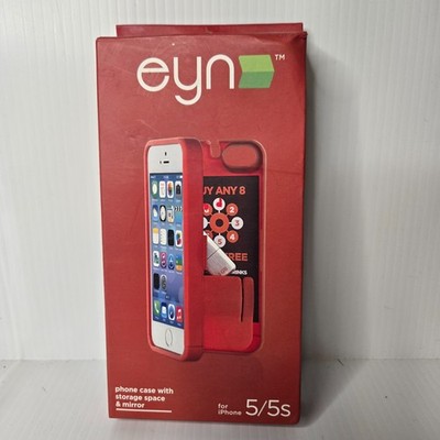 eyn Phone Case iPhone 5/5s Orange Storage Wallet Case Mirror Kickstand Wristlet