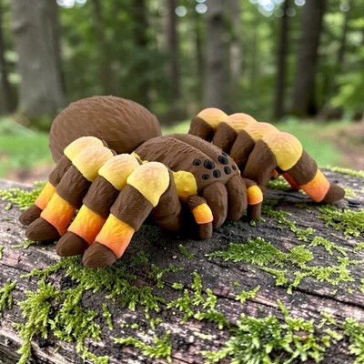 3D Printed Tarantula   Autumn Morph Orange Gradient (4.5 × 5 × 2 Inches)