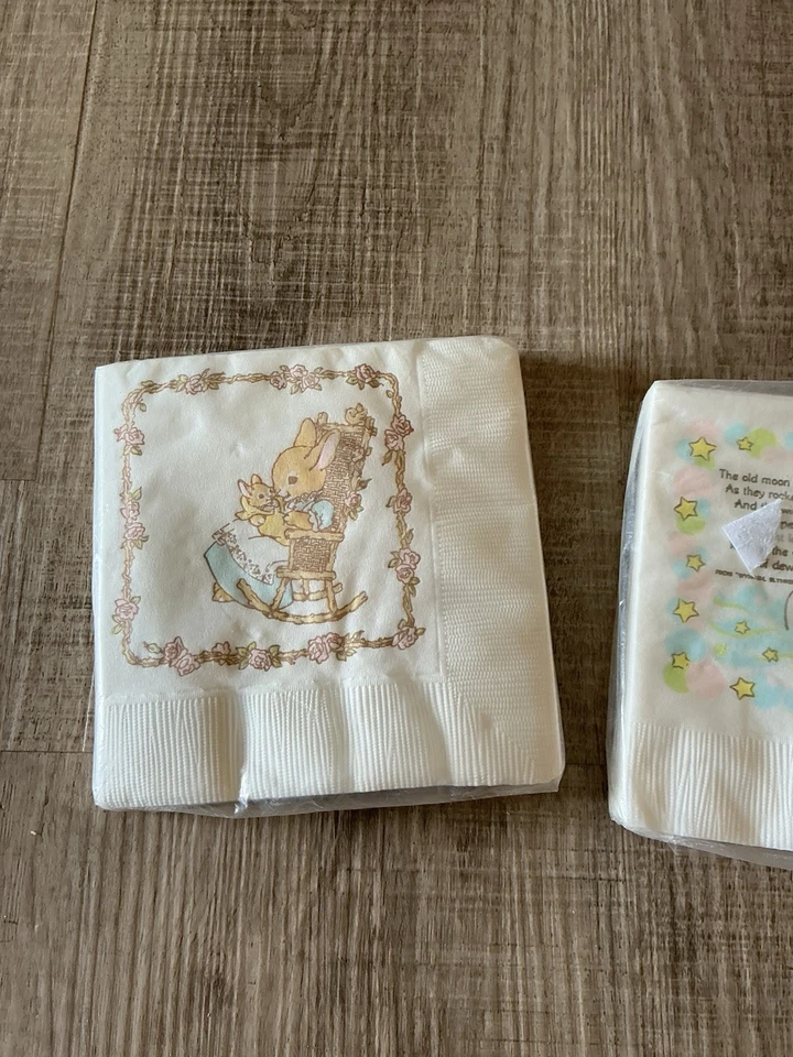 Servilletas vintage de fiesta de baby shower con sello de rima infantil nuevas con etiquetas Foto 2 de 4