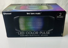 LED Light Up Bluetooth Speaker Portable Wireless Rechargeable with Buttons Black