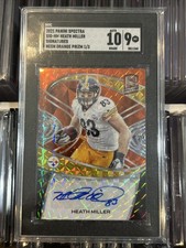 2021 Heath Miller Panini Spectra Neon Orange Prizm Auto SSP /3 SGC 9 Auto 10