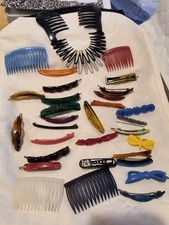 Vintage Hair Assesories Mixed Lot Plastic Combs Clips Hair Accessories