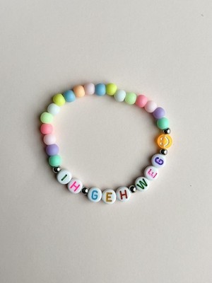 Perlenarmband  Ih geh weg  - bunte Perlen und Buchstaben - ca. 17 cm