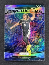 2024-25 Panini Prizm Stephon Castle #13 Fireworks RC Rookie Silver Prizm Spurs