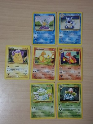 Pokemon Base Set 2 Starter Set Pikachu, Bulbasaur, Charmander, Squirtle Plus 
