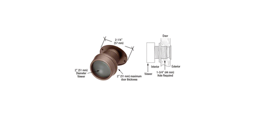 CRL U9916 Bronze "Giant Screen" Door Viewer - Picture 5 of 5