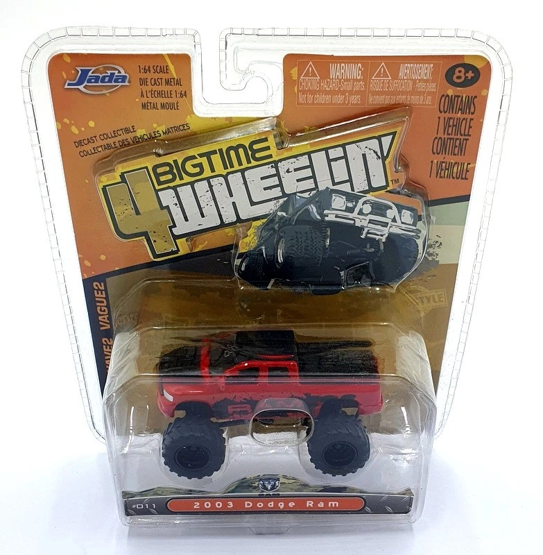 Jada 4Wheelin 1/64 Scale 14013 - 2003 Dodge Ram - Red/Black - Image 4 of 4