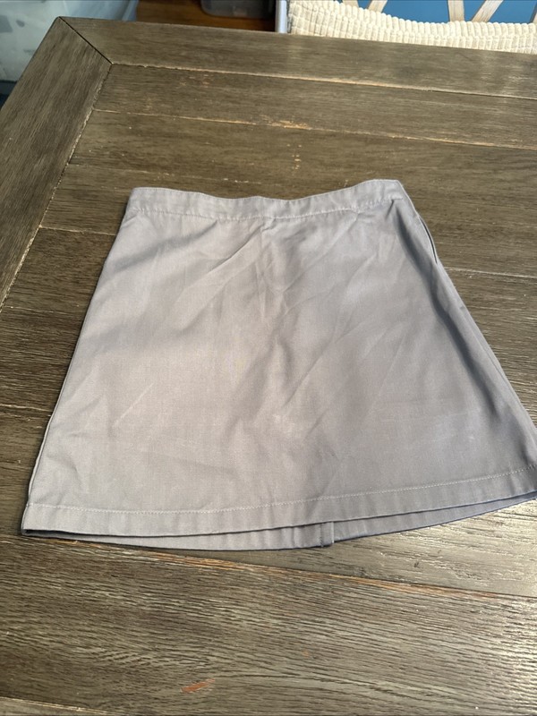 Lands' End Girls Gray A-Line Skirt Size 10 With Undershorts