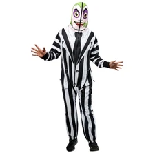 Rubies Beetlejuice Halloween Costume Hooded Jumpsuit Cosplay Adult L 36-38