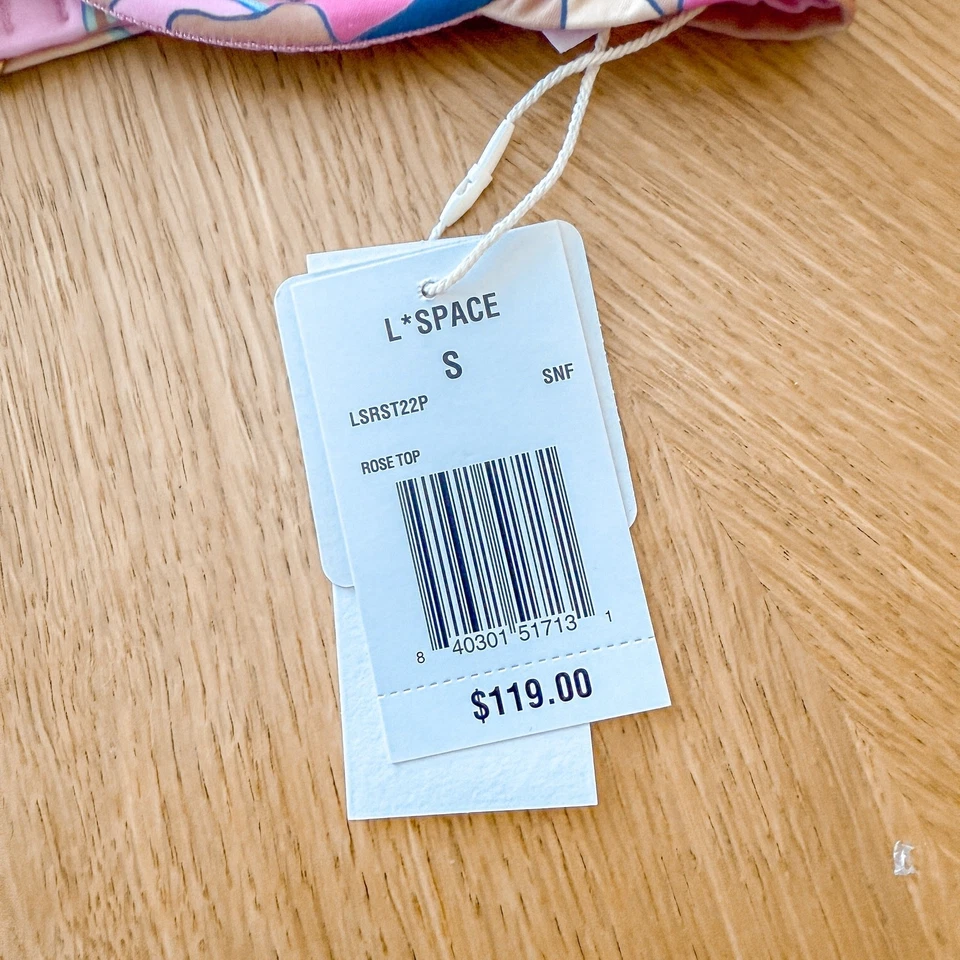 L*Space Bikini Top Mujer Pequeño Rosa Multi Sundazed Floral Traje de Baño Boho Nuevo con Etiquetas Foto 3 de 4