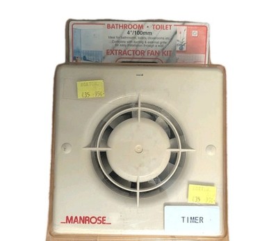 Manrose 100 mm 4 Zoll Bad Küche Dunstabzugshaube 220 - 240 V 50 Hz Deadstock 