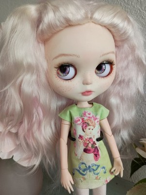 Custom Blythe Doll OOAK Light Pink Mohair Beauty