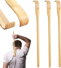 Bamboo Back Scratchers 3 Pack - 16.5" to 17" Extra Long Wood Backscratcher for