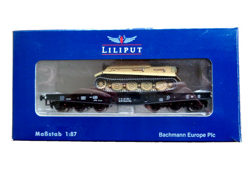 Liliput 221216 H0 - Schwerlasttransporter schwarz 6a DB -bel.m."Panzer" -NEU-OVP | Condition: Neu