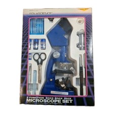 Vintage EDU Science 900X 600X 150X Microscope Set With Light with Original