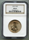 1952 S Franklin Silver Half Dollar NGC MS 64