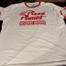 Disney Toy Story Pizza Planet Delivery Service T-Shirt White Red 4xl