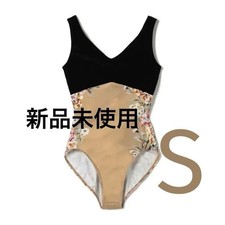 Chacott Flower Print Leotard S Adult Mustard Beige Black Ballet Gymnastics
