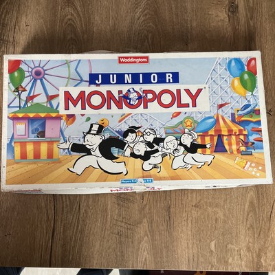 Vintage Monopoly Junior Kinder Familie Brettspiel von Waddingtons 1991 selten Longbox