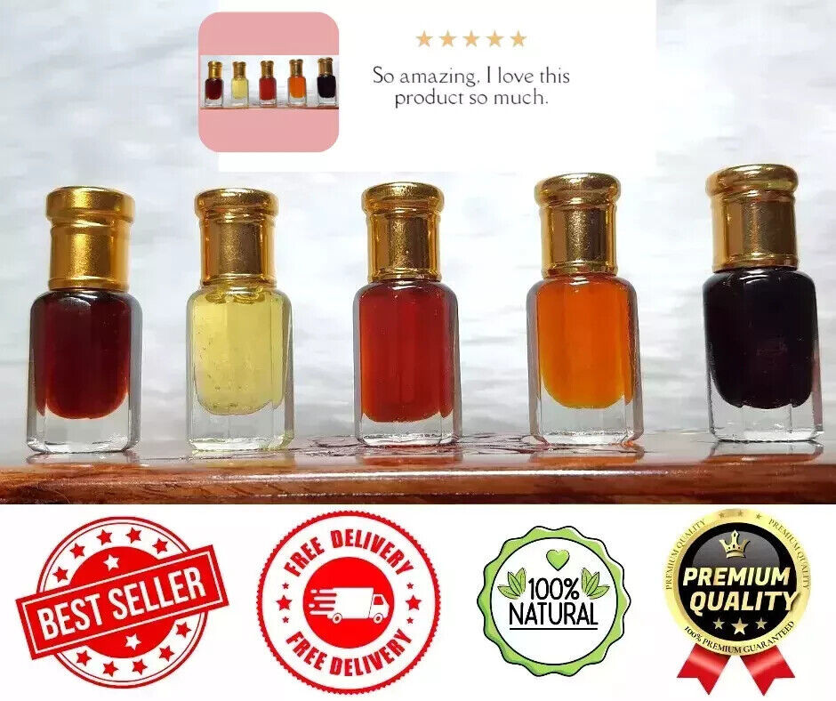 Parfum Attar Huile Arabe/indienne - 6 Ml (0.20 Fl Oz) - Senteur Musc, Ambre, Oud, Etc. - Date Expiration Avril 2027