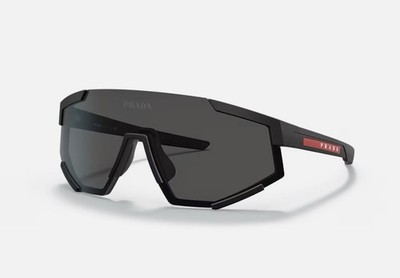 Prada Linea Rossa SPS 04WS Rubber Black/Dark Grey Men's Sunglasses