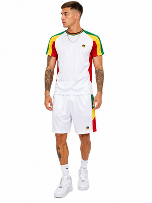 Herren Löwe von Juda Set T-Shirt 3/4 kurz Männer Rasta Reggae Rastafari Farbe Gym