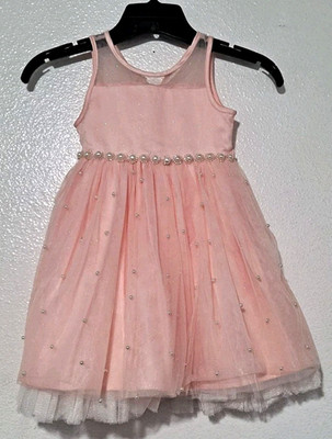  American Princess Toddler Girls Sparkly Beaded Pink Embellished Dress Size 4T