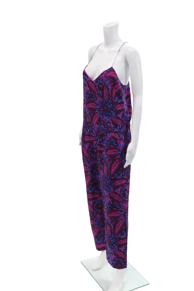 J Crew Women's V-Neck Spaghetti Straps Straight Leg Jumpsuit Floral Size 8 - Image 2 of 4