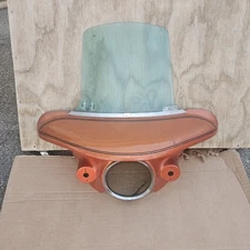 Vtg Motorcycle Fairing Flake Sunrise Orange Windshield Honda CB750           