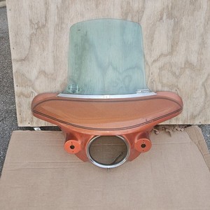 Vtg Motorcycle Fairing Flake Sunrise Orange Windshield Honda CB750           