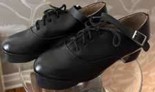 Fays Shoe Makers Irish Dance Shoes Size 7 1/2 Black Leather Made In Ireland