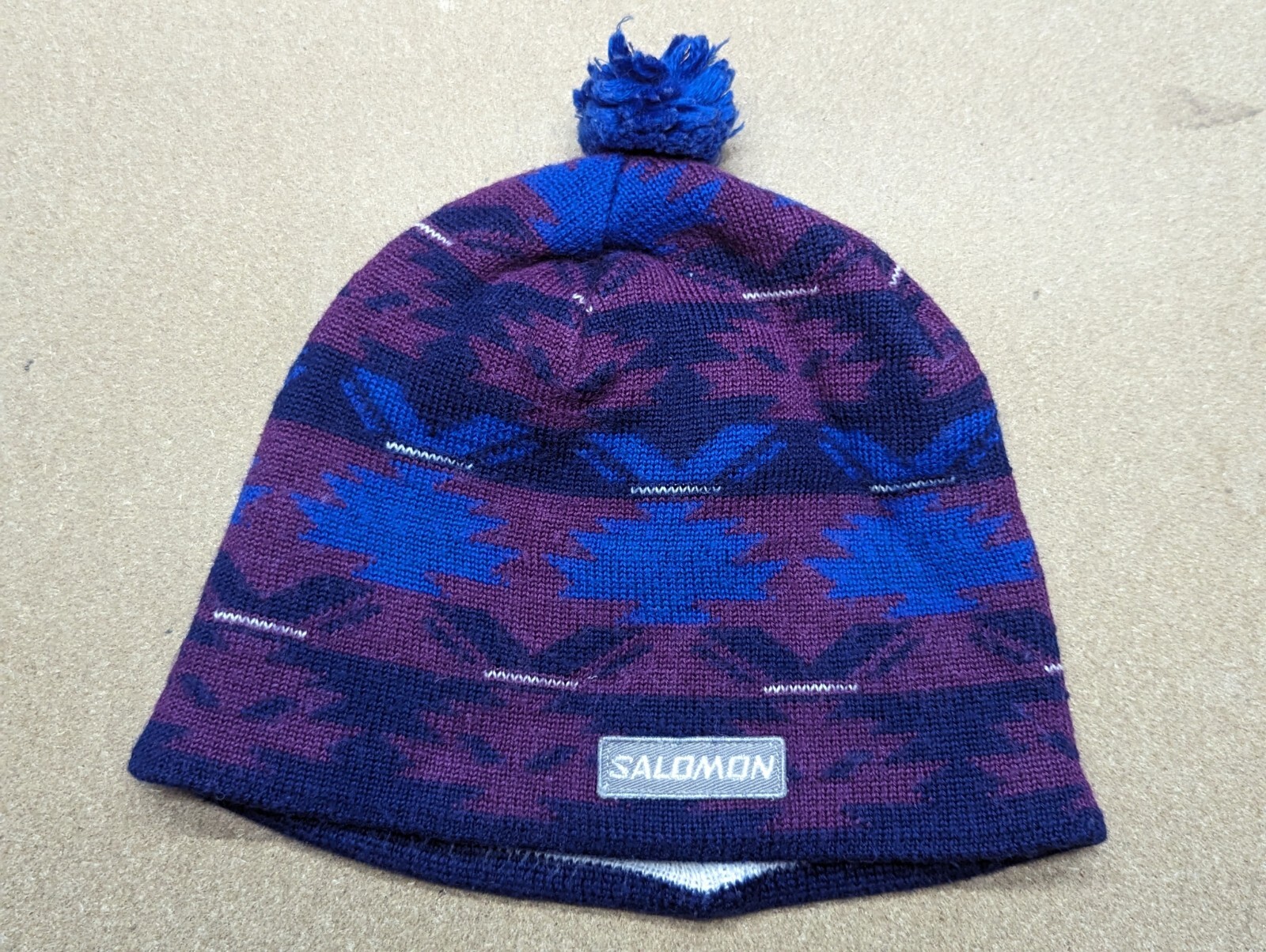 Cappello Beanie Sci VINTAGE SALOMON Taglia Unica Foderato Pom POm