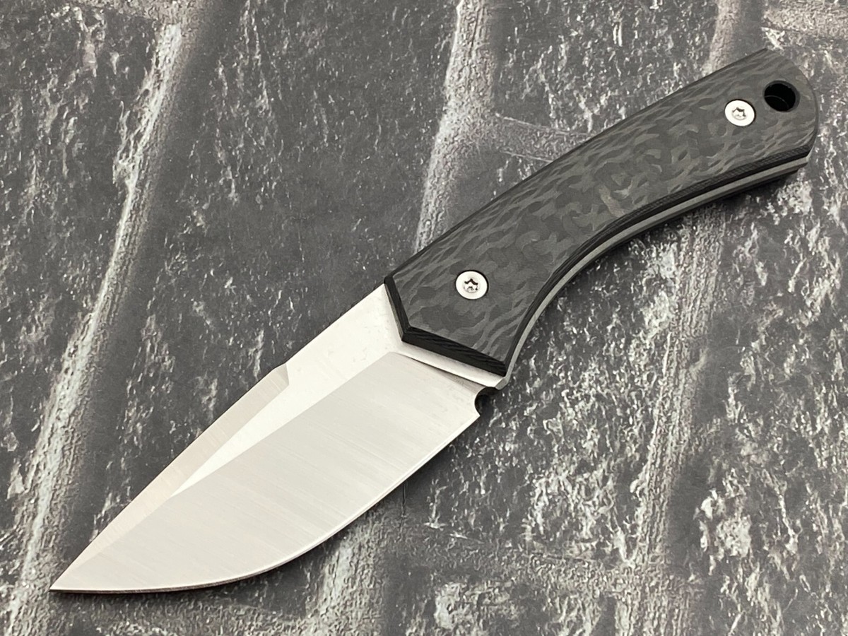 TwoSun TS265-M390 Micro Carbon Fiber Handle Fixed Blade Kydex Belt