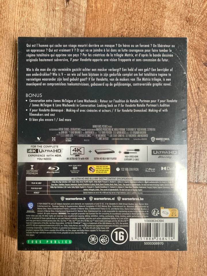 V for Vendetta w. Mondo Steelbook (4K UHD + Blu-ray, EU Import, Region Free) NEW - Image 2 of 4