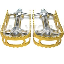Genuine MKS BM-7 Pedals 1/2" Gold - Old School BMX Style - Mongoose Redline
