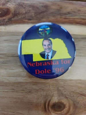 Vintage Bob Dole Republican Presidential Senator Nebraska Campaign Pin Button