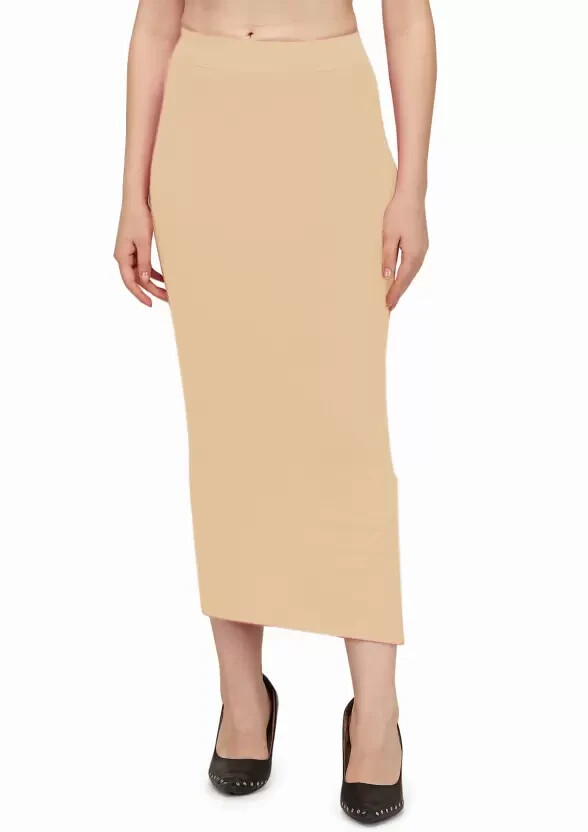 Women's Beige Fish Cut Shaping High Waist Skirt Seamless Shapewear For Sarees