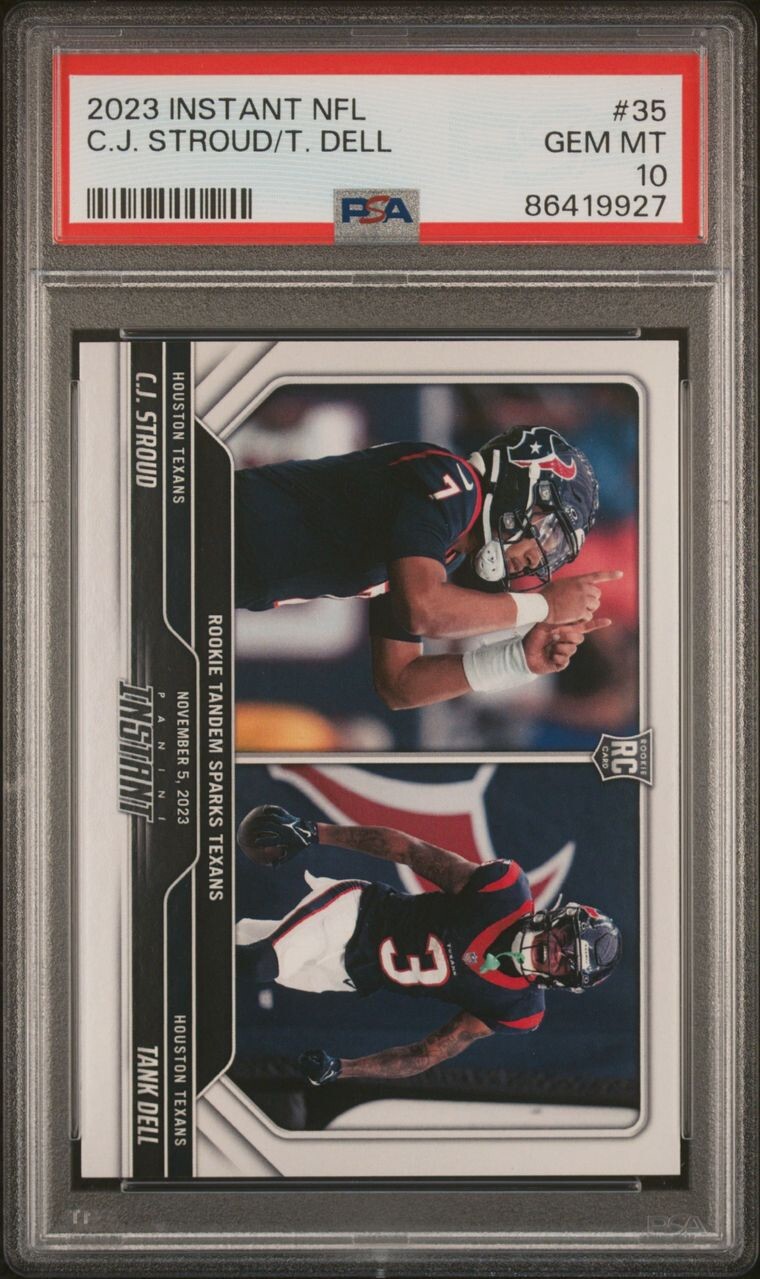 2023 Panini Instant #35 C.J.Stroud/Tank Dell Dual NFL Rookie RC  PSA 10 LOW POP!